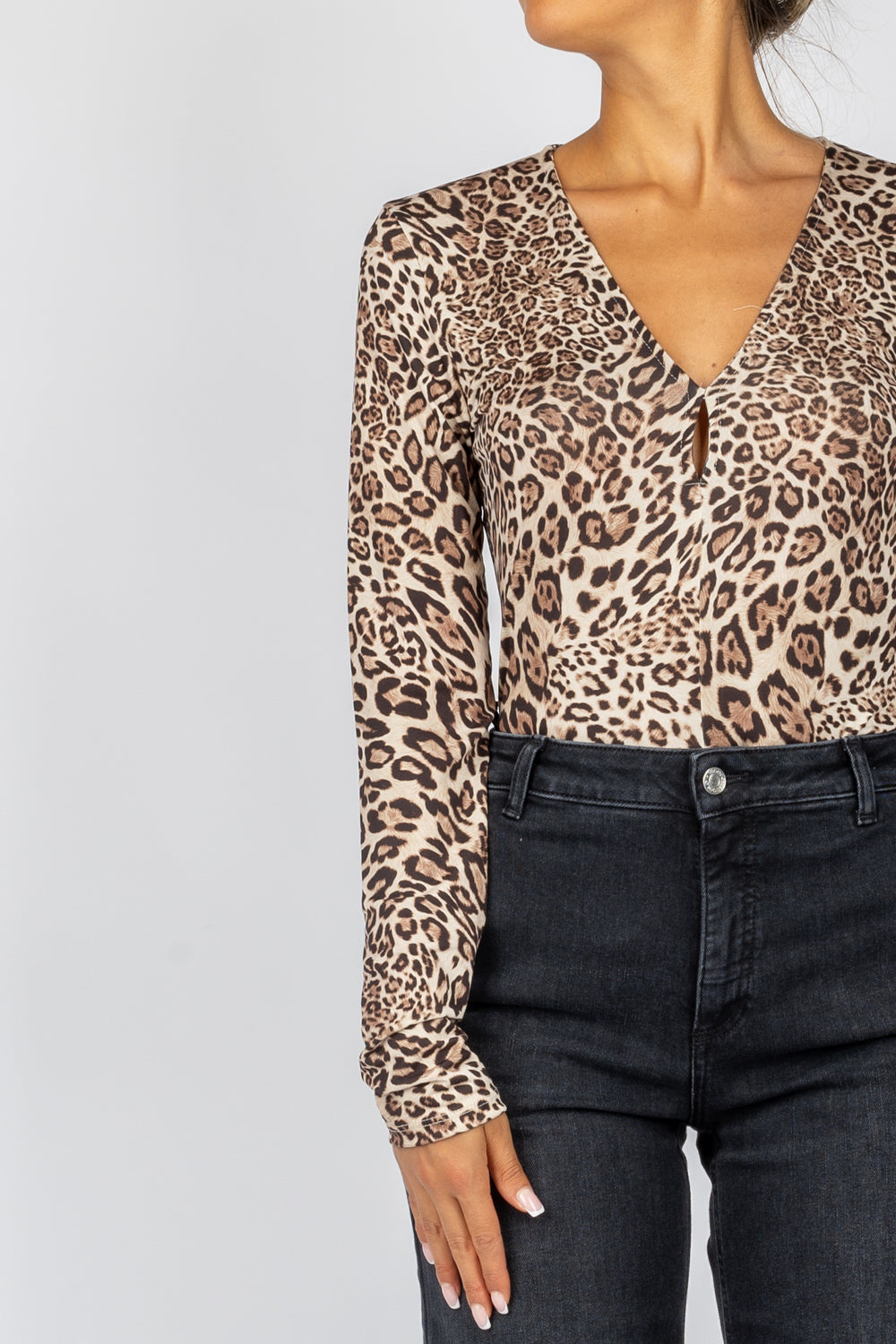 VICOLO - US0101 - BODY MANICA LUNGA ANIMALIER