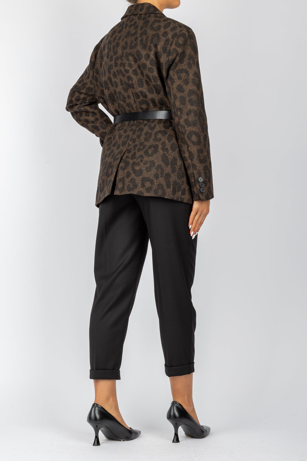 VICOLO - TS1280 - GIACCA OVER IN MAGLIA ANIMALIER