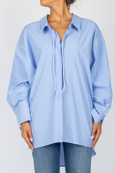 VICOLO - TS0674 - CAMICIA OVER RIGHE