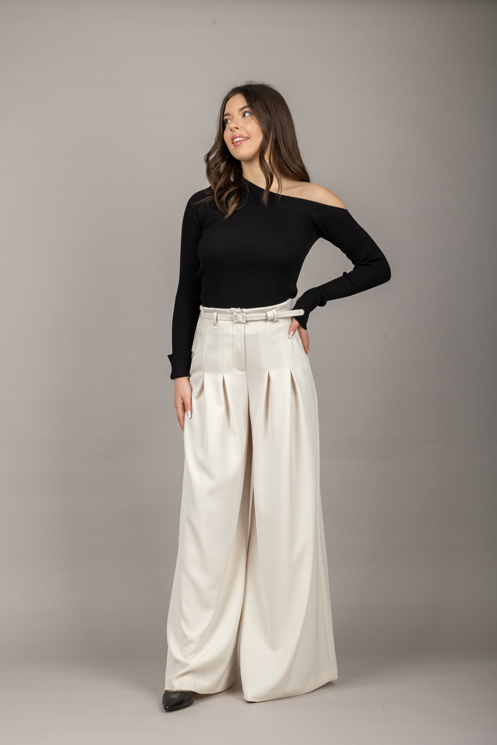 IMPERIAL - P3ZQJGC - PANTALONE CON PINCES CINTA FINA