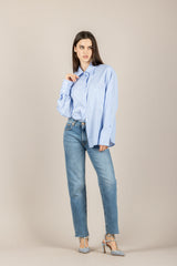 HAVEONE - CFW-Q150 - CAMICIA CELESTE A RIGHE