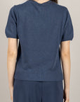 TENSIONE IN - D75630 - MAGLIA MANICA CORTA A ROMBI BLU/GIALLO/CELESTE