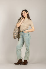 TENSIONE IN - D90008 - MAGLIA POLO MANICA CORTA SABBIA