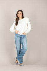 DIXIE - F262A025 - FELPA CON SPALLINE PANNA