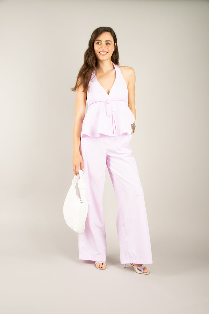 VICOLO - TD2632 - PANTALONE GESSATO CON ELASTICO
