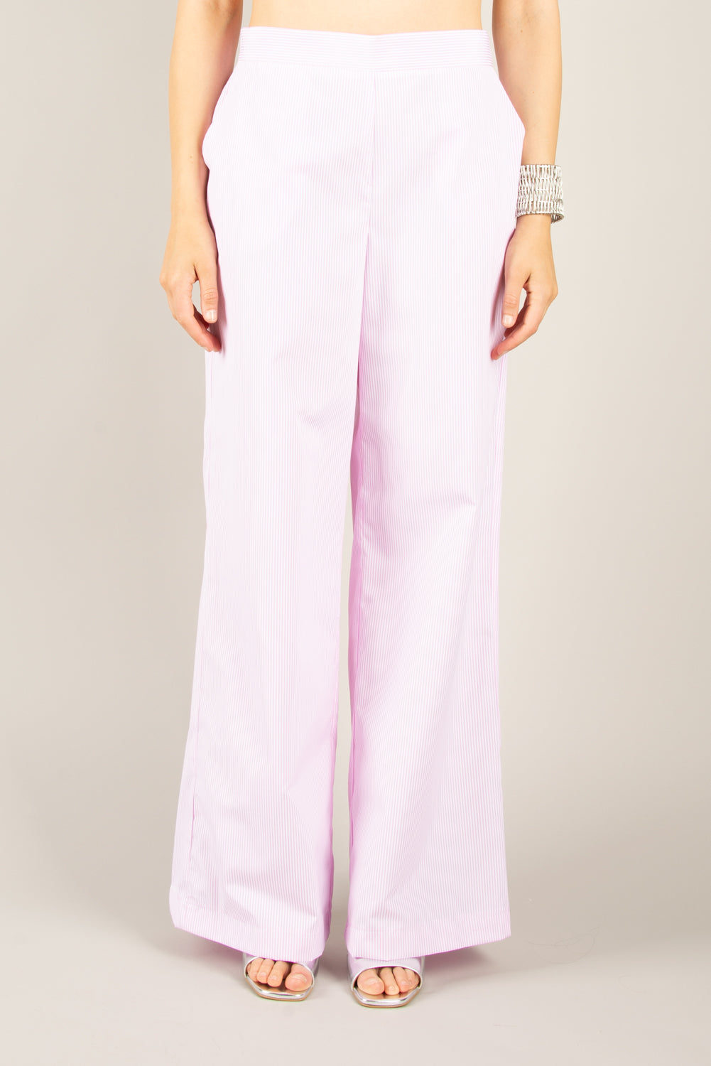 VICOLO - TD2632 - PANTALONE GESSATO CON ELASTICO