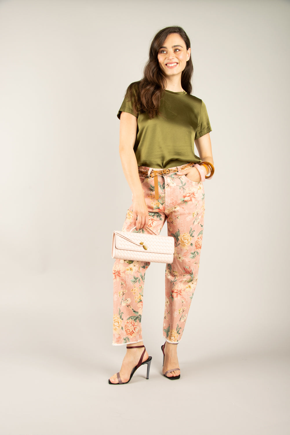 TENSIONE IN - S25P980 - PANTALONE FLOREALE