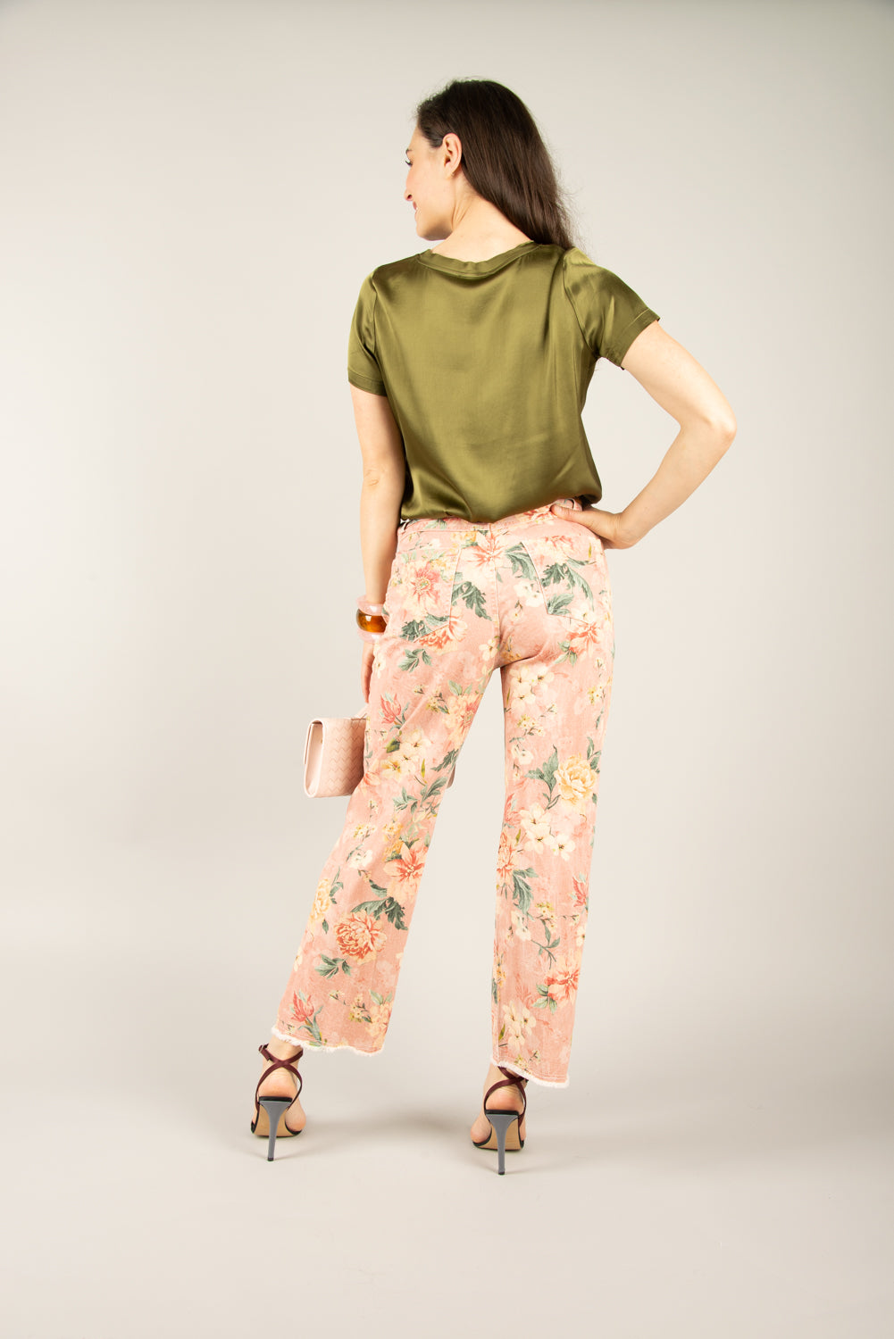 TENSIONE IN - S25P980 - PANTALONE FLOREALE