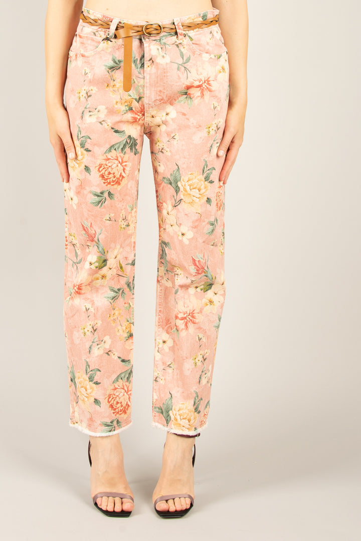 TENSIONE IN - S25P980 - PANTALONE FLOREALE