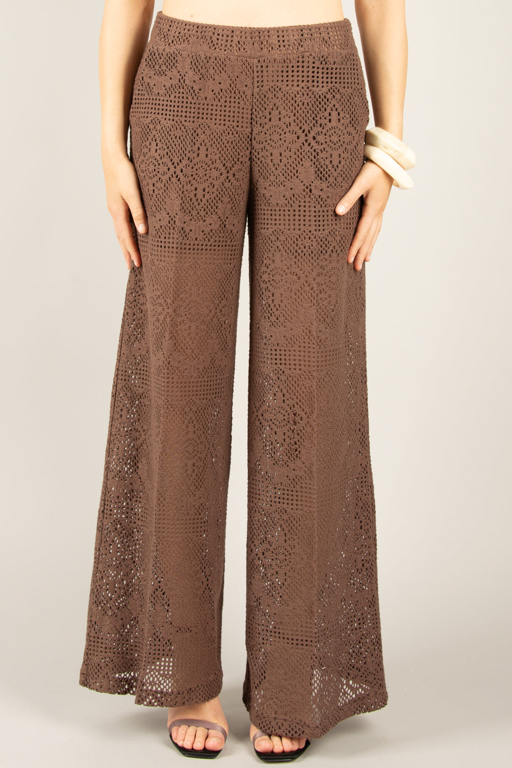 VICOLO - TD2689 - PANTALONE PALAZZO UNCINETTO