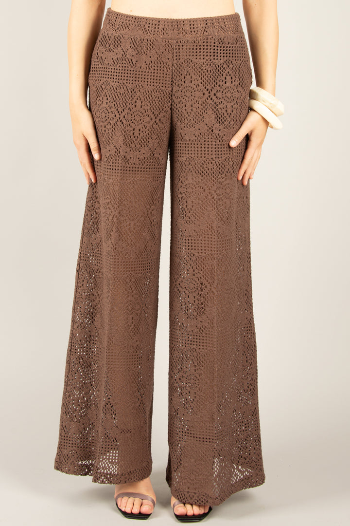 VICOLO - TD2689 - PANTALONE PALAZZO UNCINETTO