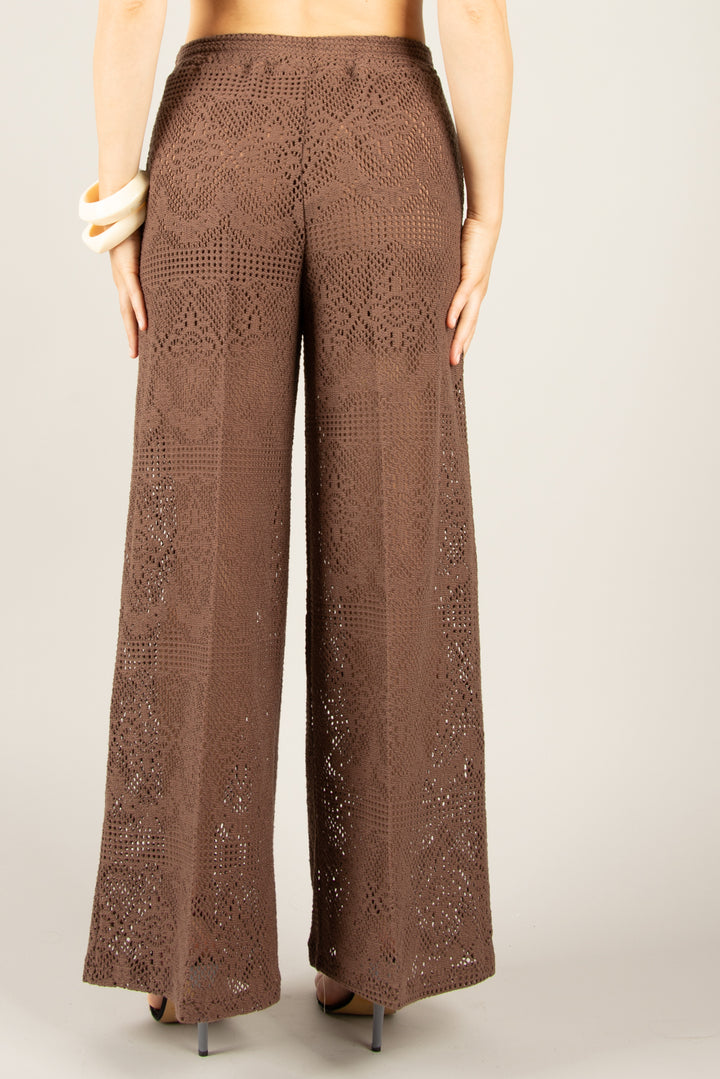 VICOLO - TD2689 - PANTALONE PALAZZO UNCINETTO