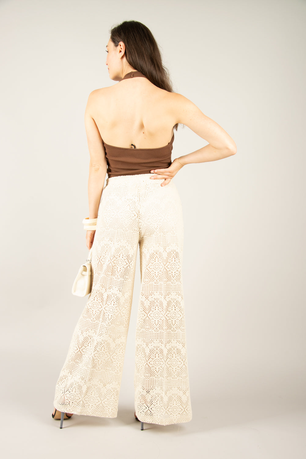VICOLO - TD2689 - PANTALONE PALAZZO UNCINETTO