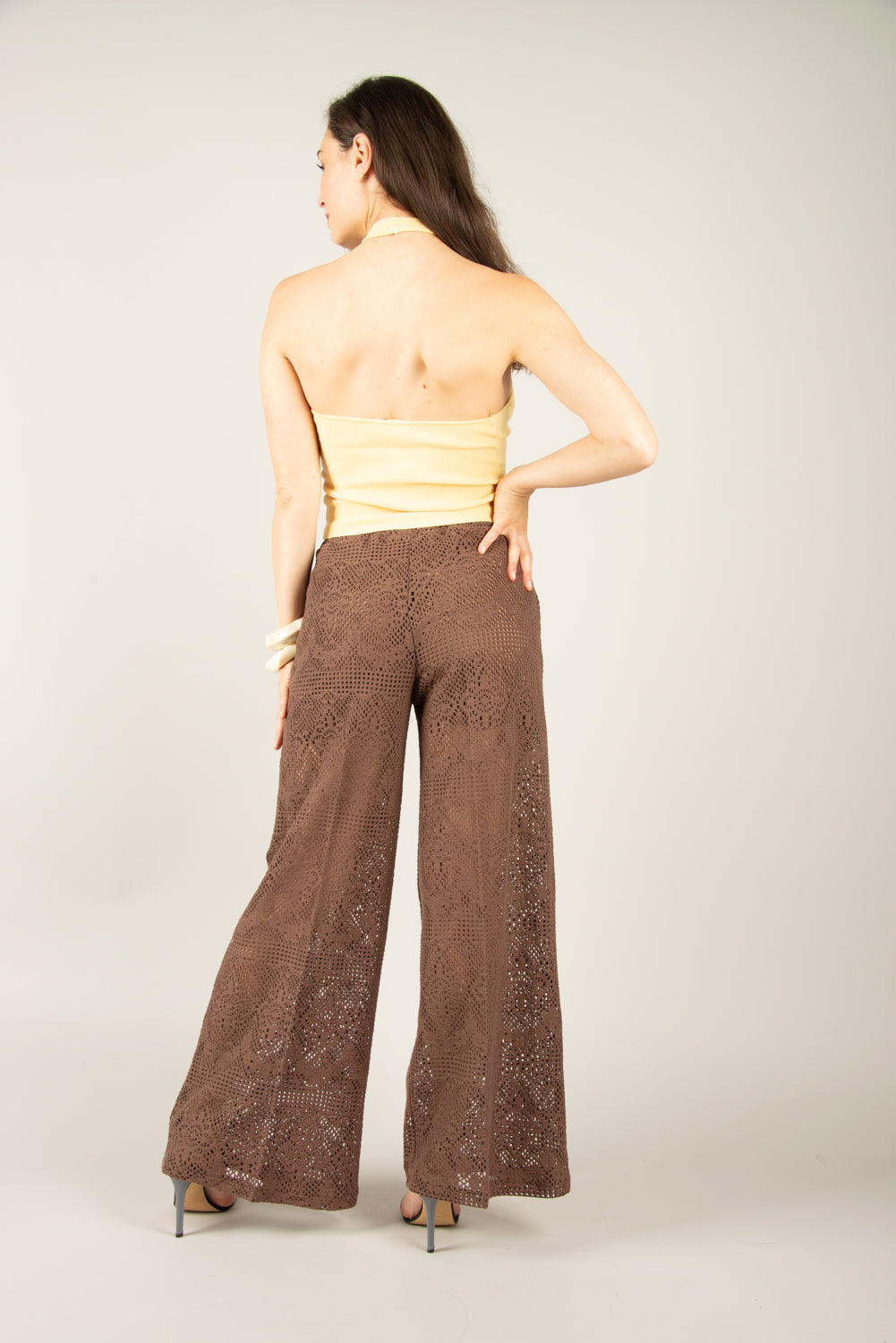 VICOLO - TD2689 - PANTALONE PALAZZO UNCINETTO