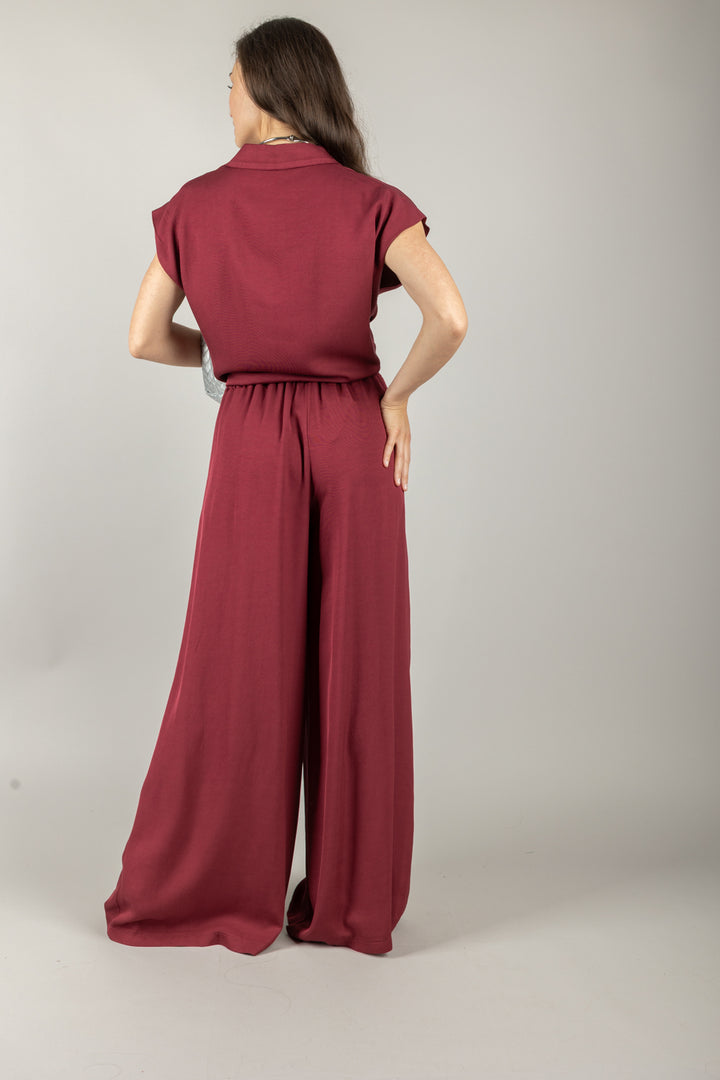 DIXIE - P239W247 - PANTALONE AMPIO A PALAZZO CON ELASTICO