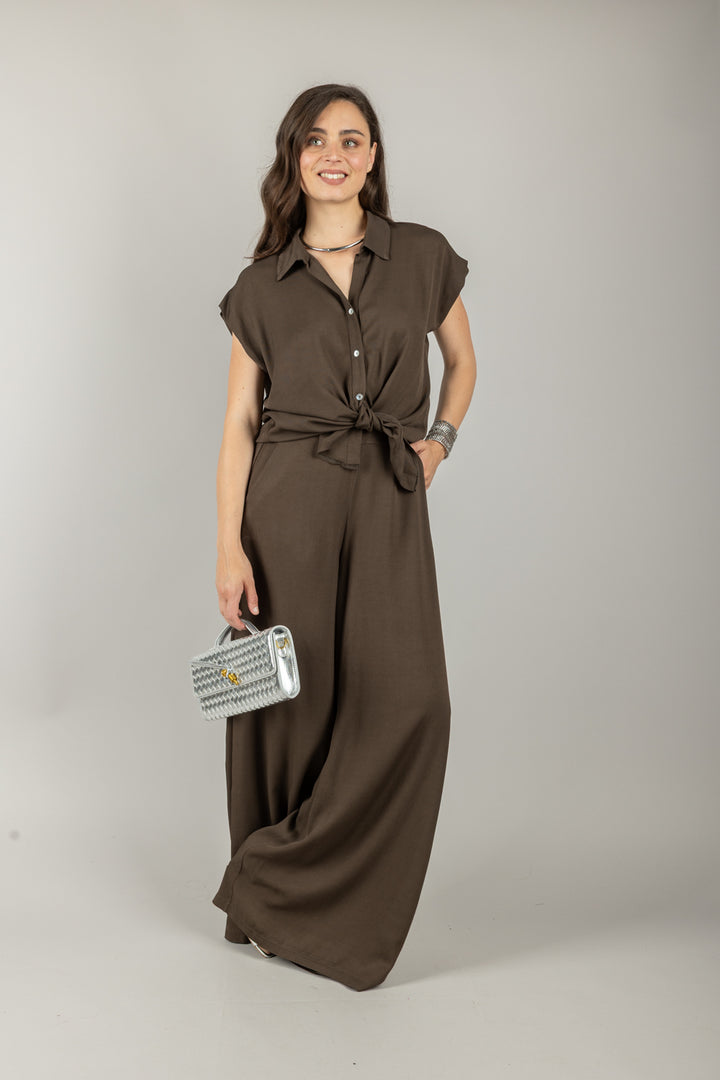 DIXIE - P239W247 - PANTALONE AMPIO A PALAZZO CON ELASTICO