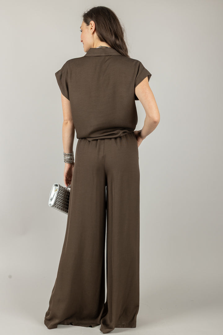 DIXIE - P239W247 - PANTALONE AMPIO A PALAZZO CON ELASTICO