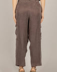 TENSIONE IN - PE26-4211 - PANTALONE CARGO CON CINTA MOKA