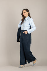 TENSIONE IN - PE260083 - CAMICIA SLIM CON SPALLINE CELESTE