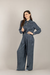 TENSIONE IN - PE26-4212 - PANTALONE  CON ELASTICO POSTERIORE BLU NAVY