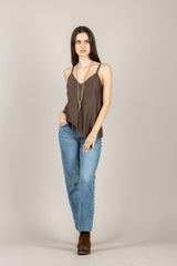 DIXIE - R027A030 - TOP BRETELLA MORO