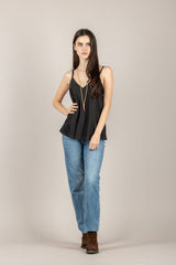DIXIE - R027A030 - TOP BRETELLA NERO