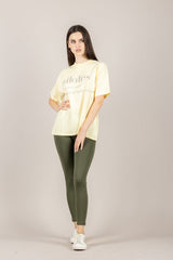 VICOLO - RAB0380 - T-SHIRT PILATES GIALLO PAGLIERINO