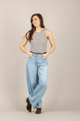 HAVEONE - RJS-Q052 - CANOTTA A COSTE MARRONE/PANNA