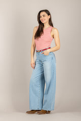 HAVEONE - RJS-Q052 - CANOTTA A COSTE ROSSO/PANNA