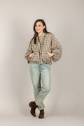 TENSIONE IN - S26J614 - BOMBER A QUADRETTI CROP