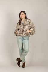 TENSIONE IN - S26J614 - BOMBER A QUADRETTI CROP