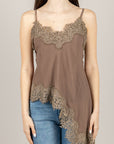 TENSIONE IN - S26T482 - TOP ASIMMETRICO CON PIZZO MORO