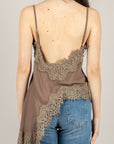 TENSIONE IN - S26T482 - TOP ASIMMETRICO CON PIZZO MORO