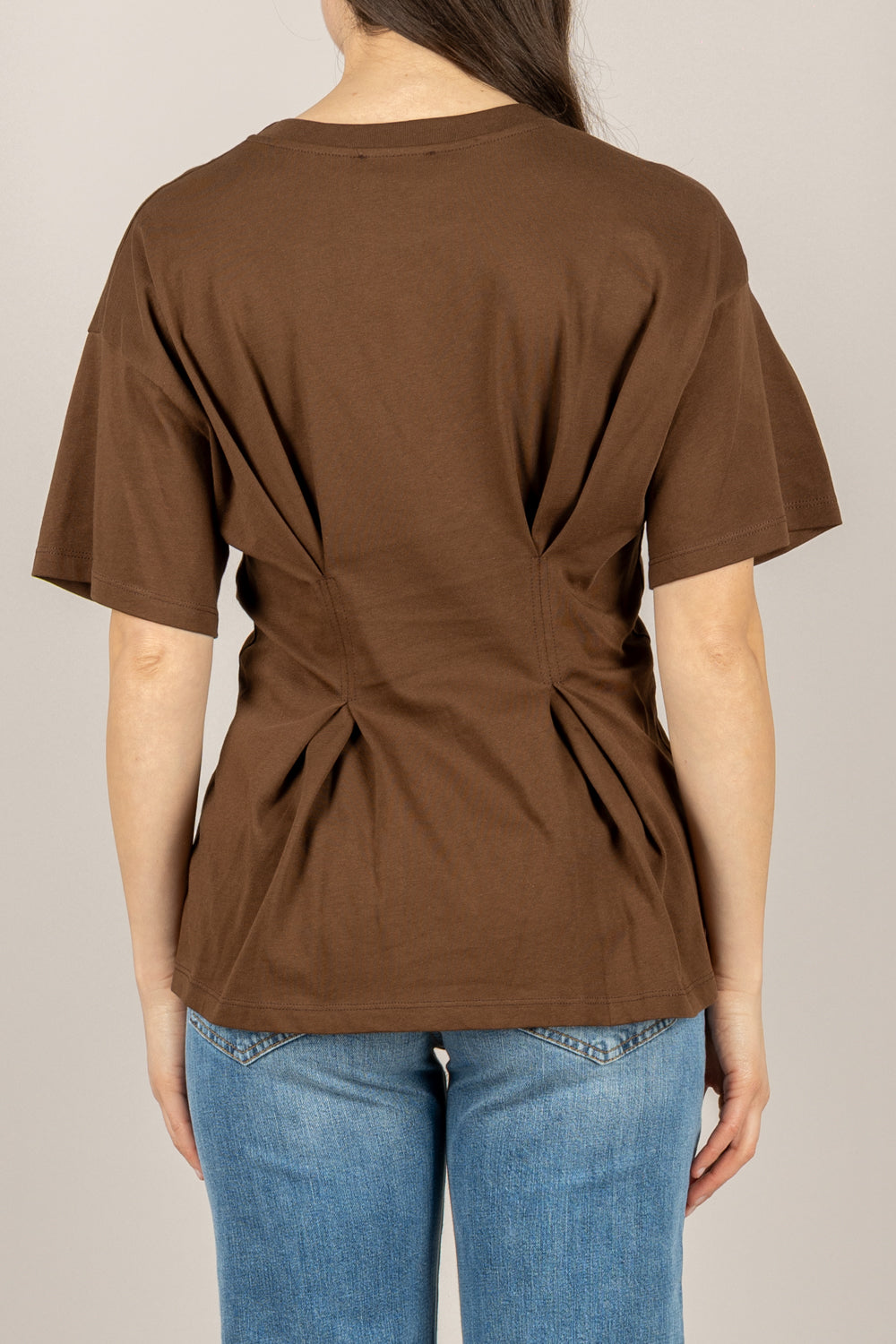 VICOLO - UAB0020 - T-SHIRT ARRICCIATURA PUNTO VITA CAFFE'